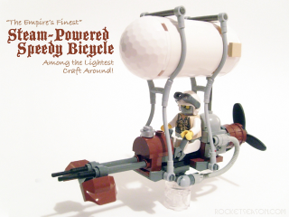 Illustration for article titled Steampunk LEGO Steam Speeder Spurs Swooning Sensations